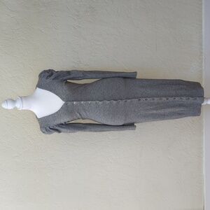 Rachel Rachel Roy Gray Long Puffed Sleeve Button Front Sweater Dress Size Small